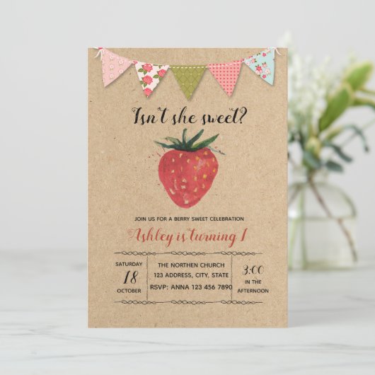 Sweet-of-fruitthema-uitnodiging Kaart (Staand voorkant)