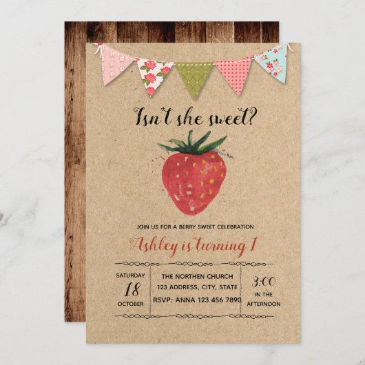 Sweet-of-fruitthema-uitnodiging Kaart (Voorkant / Achterkant)