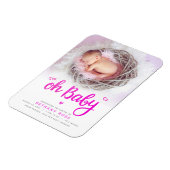 Sweet Oh Baby Girl Geboortedatum Foto Magneet (Linkerzijde)