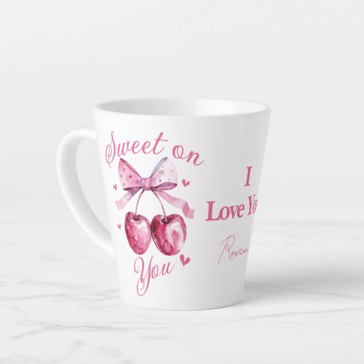 Sweet on You"  Cherry-Themd Latte Mok (Linkerhoek)