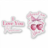 Sweet on You"  Cherry-Themd Sticker (Voorkant)