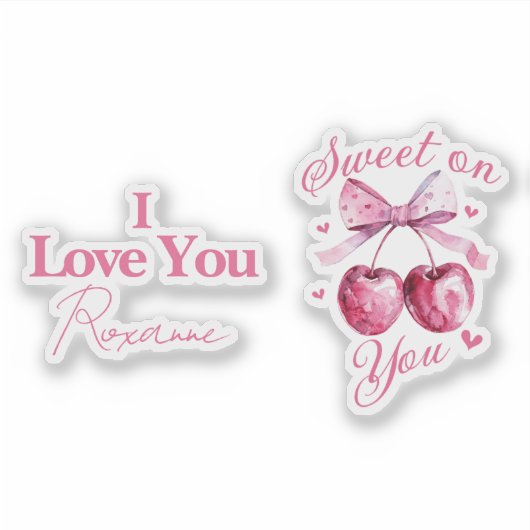 Sweet on You"  Cherry-Themd Sticker (Voorkant)