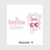 Sweet on You"  Cherry-Themd Sticker (Vel)