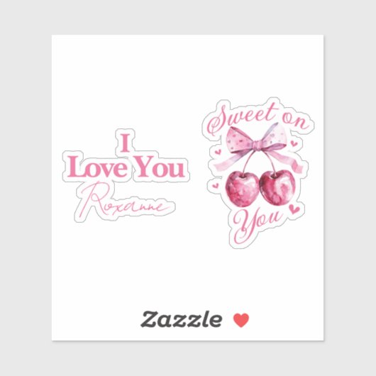 Sweet on You"  Cherry-Themd Sticker (Vel)