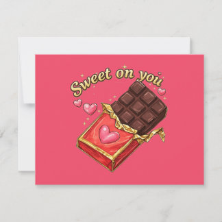 Sweet on You Chocolate Valentine design Kaart