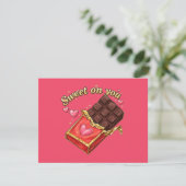 Sweet on You Chocolate Valentine design Kaart (Staand voorkant)