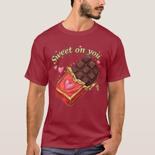Sweet on You Chocolate Valentine design T-shirt (Voorkant)