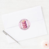 Sweet on You Happy Valentijnsdag Macaron Ronde Sticker (Envelop)