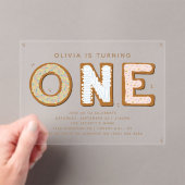 Sweet ONE 1e verjaardag Acryl Uitnodigingen (Insitu (Draagbaar))