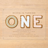 Sweet ONE 1e verjaardag Acryl Uitnodigingen (Voorkant)