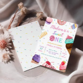 Sweet One 1e Verjaardag Ijs, Donuts Party Kaart