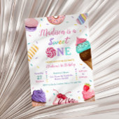 Sweet One 1e Verjaardag Ijs, Donuts Party Kaart