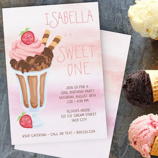 Sweet One 1e verjaardag ijs Kaart