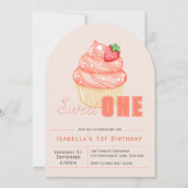 Sweet ONE 1e verjaardag meisje arch Uitnodiging (Voorkant)