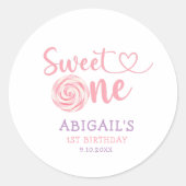 "SWEET ONE" 1E VERJAARDAG RONDE STICKER (Voorkant)