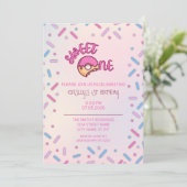 Sweet One 1e verjaardag uitnodiging (Staand voorkant)