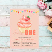 Sweet ONE, 1e verjaardagsfeestje cupcake uitnodigi Kaart