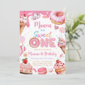 Sweet One 1st Birthday Girl Kaart (Staand voorkant)