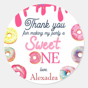 Sweet One 1st Birthday Ronde Sticker