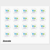 Sweet One 1st Verjaardagsblauw groene Pop Ronde Sticker (Vel)
