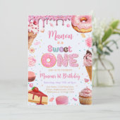 Sweet One 1st Verjaardagsfeestje Meisje Kaart (Staand voorkant)