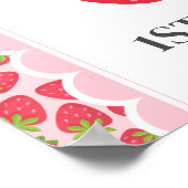 Sweet One aardbei 1e verjaardag 16x20 Welkom Poster (Hoek)