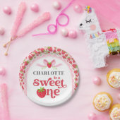 Sweet One Aardbei 1e Verjaardag 7" Rond Papieren Bordje (Feest)