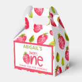 Sweet One aardbei eerste verjaardag Bedankdoosjes (Voorkant Zijde)
