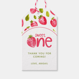 Sweet One aardbei eerste verjaardag Cadeaulabel