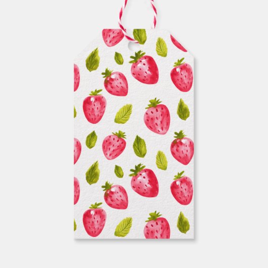 Sweet One aardbei eerste verjaardag Cadeaulabel (Achterkant)