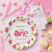 Sweet One aardbei eerste verjaardag Papieren Bordje (Feest)