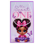 Sweet ONE Afro Puff Baby Meisje Paarse 1e Verjaard Klein Cadeauzakje (Achterkant)