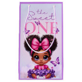 Sweet ONE Afro Puff Baby Meisje Paarse 1e Verjaard Klein Cadeauzakje (Voorkant)