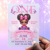 Sweet ONE Afro Puff Baby Meisje Paarse 1e Verjaard Papieren Bordje