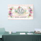Sweet One Baby Elephant and Flowers 1st Birthday Spandoek (Beurs)