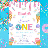 Sweet One Baby Girl 1e verjaardag Uitnodiging