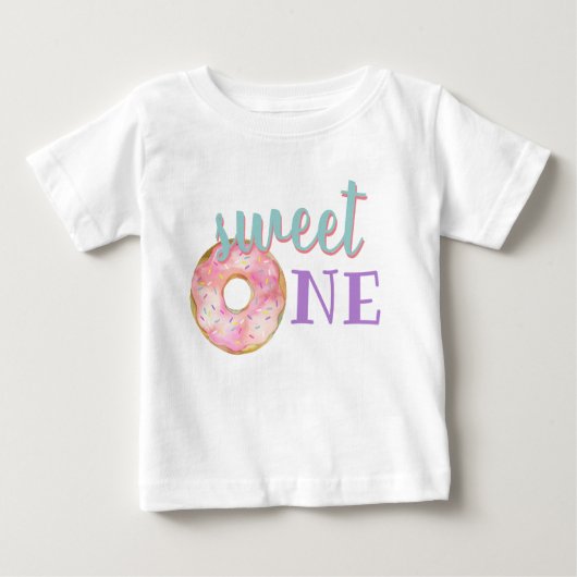 Sweet One Baby Girl Eerste Verjaardag Outfit Donut (Voorkant)