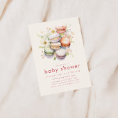 Sweet One Baby shower Uitnodigen met Macarons Kaart
