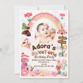 Sweet One Birthday Donuts Verjaardag Uitnodiging (Voorkant)