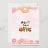Sweet One Birthday Donuts Verjaardag Uitnodiging (Achterkant)