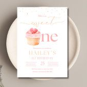Sweet One Birthday Invitation Cupcake 1e verjaarda Kaart