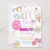 Sweet One Birthday Invitation | Ice Cream | ONE Kaart (Voorkant)