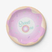 Sweet One Birthday Party Donut Borden Papieren Bordje (Voorkant)