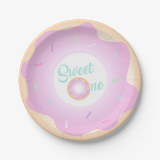Sweet One Birthday Party Donut Borden Papieren Bordje