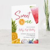 Sweet One Birthday Uitnodigen, Fruit Summer Birthd (Voorkant)