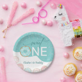 Sweet One Blauwgroen Frosting Girl's First Birthda Papieren Bordje (Feest)