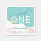 Sweet One Blauwgroen Frosting Girl's First Birthda Servet (Voorkant)