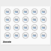 Sweet One Blue Doughnut 1st Birthday Ronde Sticker (Vel)
