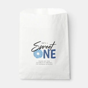 Sweet ONE Blue Doughnut Theme 1st Birthday Party Bedankzakje