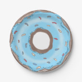Sweet One Boy Blue Donut Verjaardag Papieren Bordje (Voorkant)